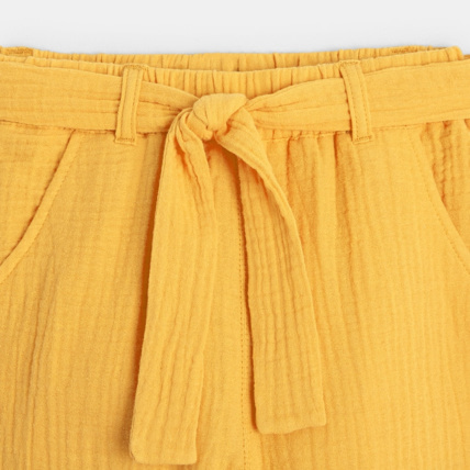 Avis Pantalon en gaze de coton jaune fille OKAIDI 3