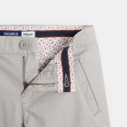 Avis Bermuda toile fantaisie et ceinture sangle gris garçon OKAIDI 2