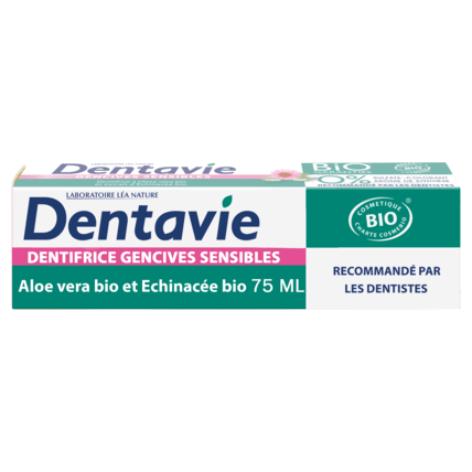 Avis Dentifrice gencives sensibles à l'aloé vera Dentavie 1