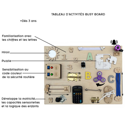 Avis Tableau d'activité et d'éveil busy board en bois LOUANE BB-BOOM 2