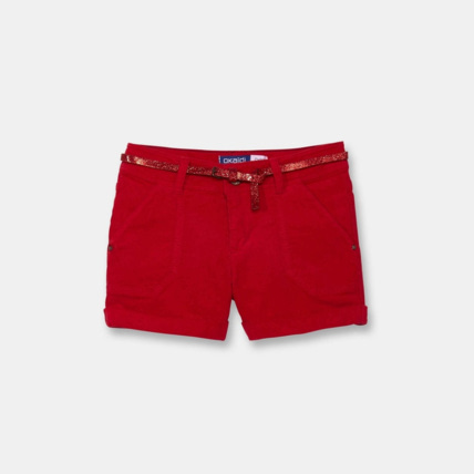 Avis Short en velours fin rouge fille OKAIDI 1