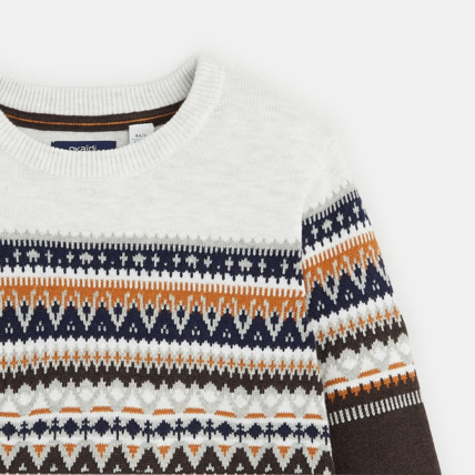 Avis Pull en jacquard scandinave marron garçon OKAIDI 3