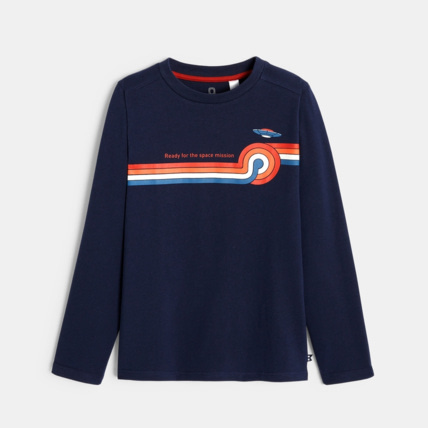 Avis T-shirt manches longues thème espace bleu garçon OKAIDI 1