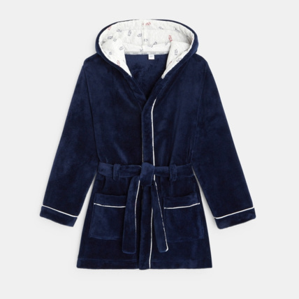 Robe de chambre a capuche en peluche douce bleue garcon OKAIDI Comparateur Avis Prix