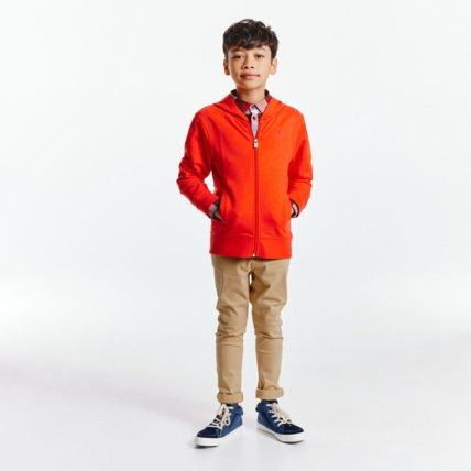 Avis Sweat-shirt uni à capuche rouge garçon OKAIDI 1