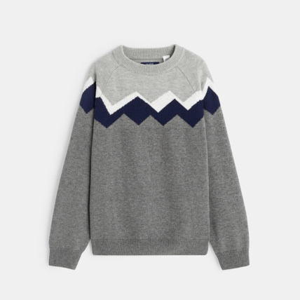 Avis Pull jacquard à emmanchures raglan gris garçon OKAIDI 1