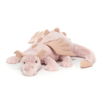 Avis Peluche dragon assoupi Grand Format - Rose Jellycat 1