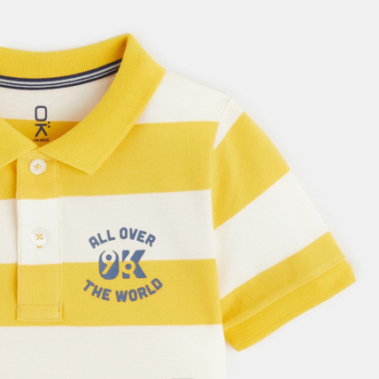 Avis Polo rayé en jersey piqué jaune garçon OKAIDI 2