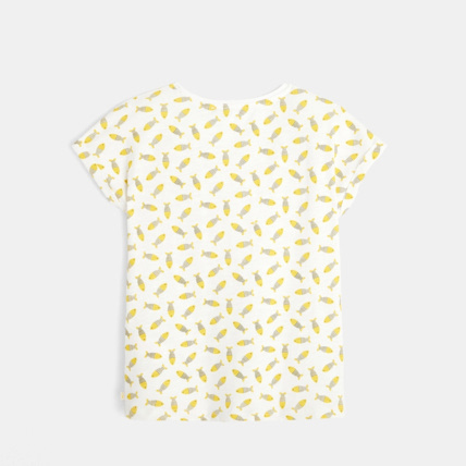 Avis T-shirt imprimé poissons jaune fille OKAIDI 3