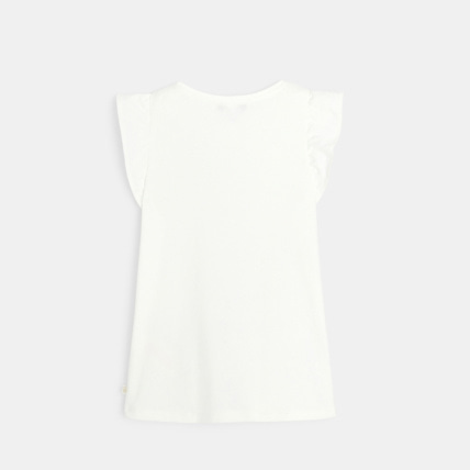 Avis T-shirt étoilé à mancherons volantés blanc fille OKAIDI 3
