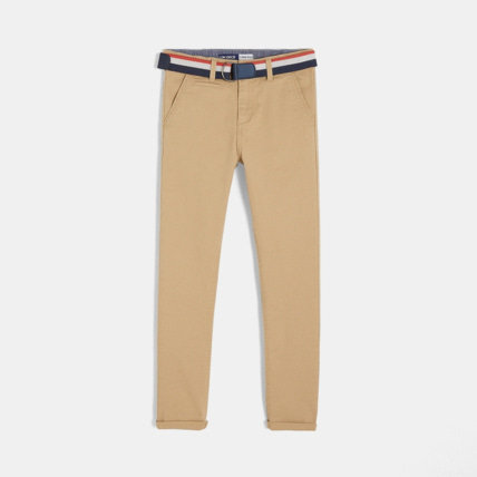 Avis Pantalon en toile stretch + ceinture beige garçon OKAIDI 1