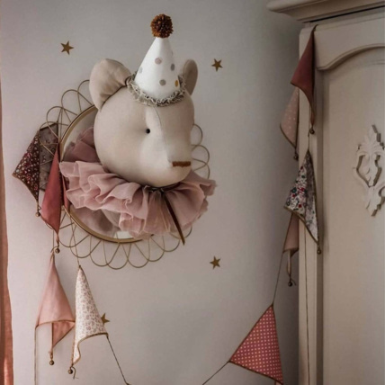 Avis Trophée mural enfant en lin, Ours Alexia Sevira Kids 2