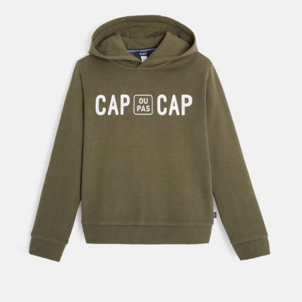 Avis Sweat à capuche Cap ou pas cap vert garçon OKAIDI 1