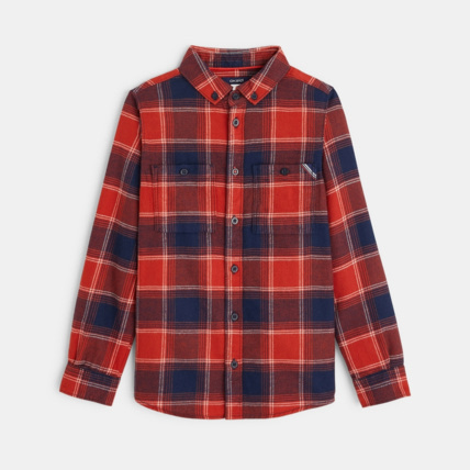 Avis Chemise à carreaux orange garçon OKAIDI 2