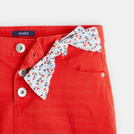 Avis Jupe courte en jean à boutons rouge fille OKAIDI 4