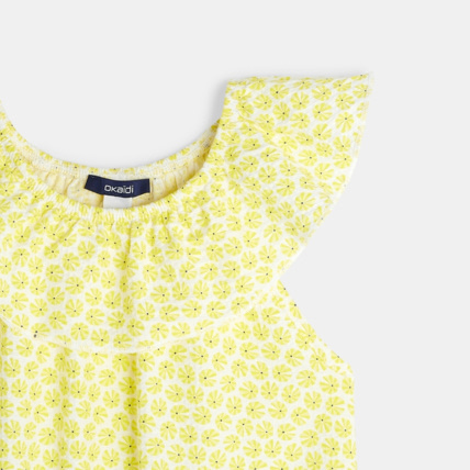Avis Combishort imprimé jaune fille OKAIDI 2