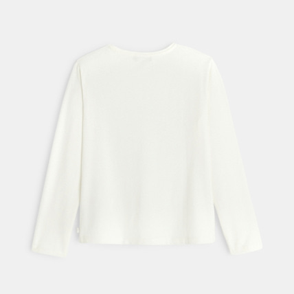 Avis T-shirt à motif en sequins blanc fille OKAIDI 3
