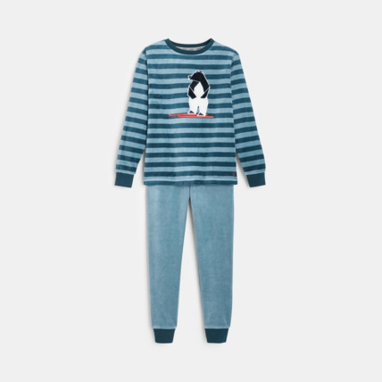 Avis Pyjama 2 pièces en velours motif ours bleu garçon OKAIDI 2