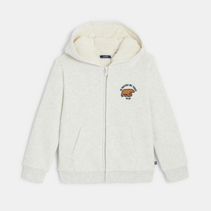 Avis Sweat-shirt doublé en polaire sherpa blanc garçon OKAIDI 1