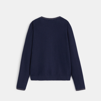 Avis Cardigan boutonné col rond bleu fille OKAIDI 3