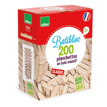 Avis Jeu de construction en bois 200 planchettes batibloc - classic VILAC 1