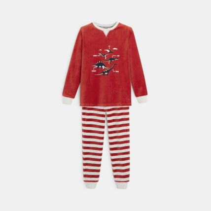 Avis Pyjama 2 pièces en velours motif dinosaures orange garçon OKAIDI 2