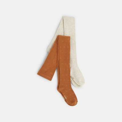 Avis Collants chauds en tricot (lot de 2) blancs fille OKAIDI 1