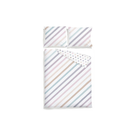 Avis Housse de couette en satin de coton - Pastel Duo Mon Lit Cabane 1