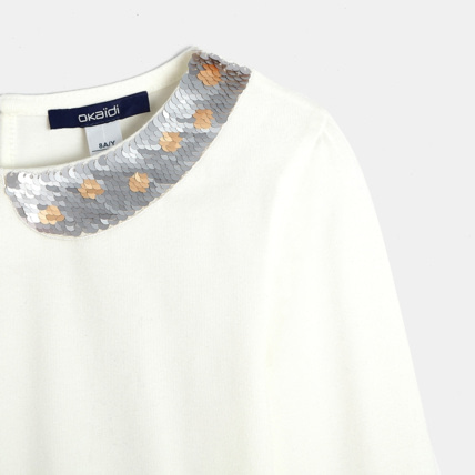 Avis T-shirt à sequins magiques blanc fille OKAIDI 4