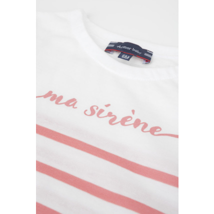 Avis Marinière "ma sirène" Baby - coton léger - Milk/Lantana ARMOR-LUX 3
