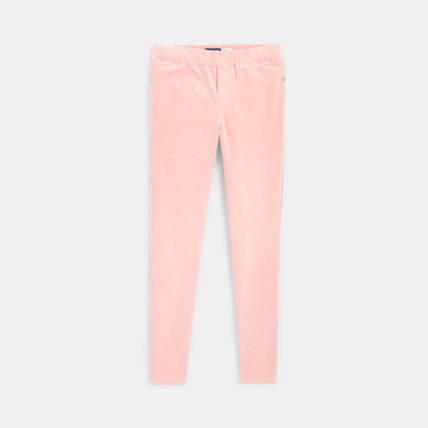 Avis Treggings en velours stretch imprimé rose fille OKAIDI 1