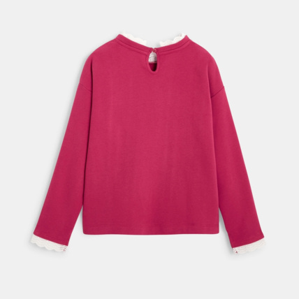 Avis Sweat-shirt à col collerette et motif brodé rose fille OKAIDI 4