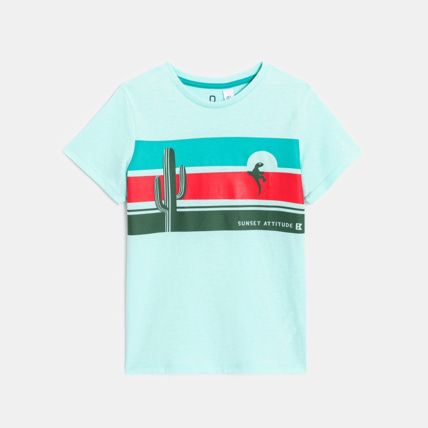 Avis T-shirt à motif imprimé bleu garçon OKAIDI 1