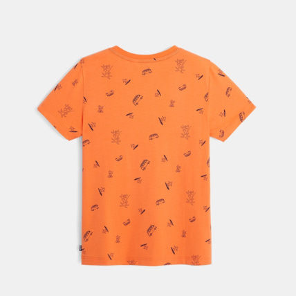 Avis T-shirt manches courtes à petits motifs orange garçon OKAIDI 2