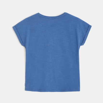 Avis T-shirt col rond motif tong turquoise fille OKAIDI 4