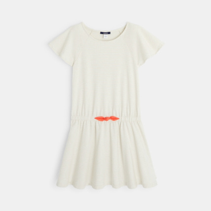 Avis Robe rayée dorée en jersey blanche fille OKAIDI 1