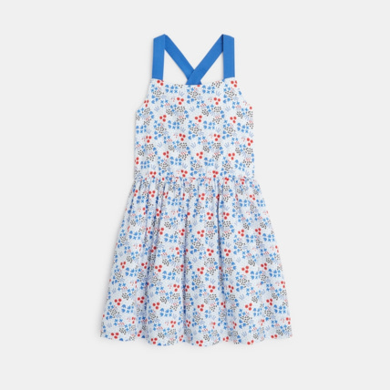 Avis Robe fleurie à bretelles bleue fille OKAIDI 1