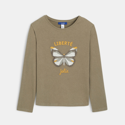 Avis T-shirt manches longues motif papillon vert fille OKAIDI 2
