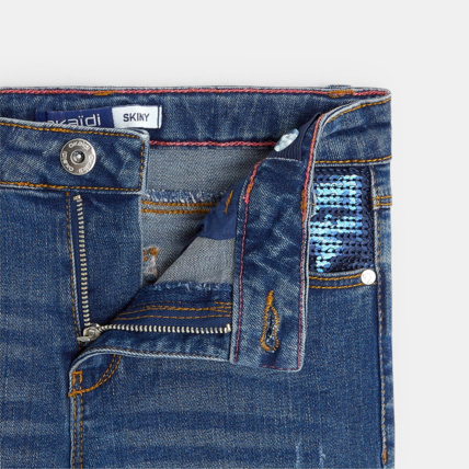 Avis Jean skinny à sequins bleu fille OKAIDI 3