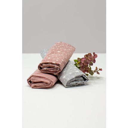 Avis Lot de 3 langes 100% Coton Bio motifs étoiles KADOLIS 2