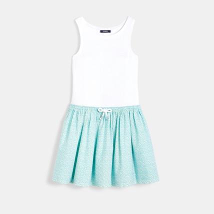Avis Robe d'été bimatière bleue fille OKAIDI 1