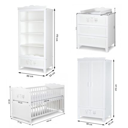 Avis Chambre bébé complète Lit évolutif + Commode à langer + Armoire et Bibliothèque MARSELL Mon Mobilier Design 4