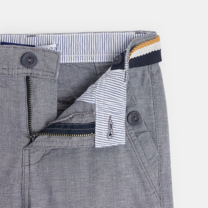 Avis Pantalon chino ceinturé en toile turquoise garçon OKAIDI 3