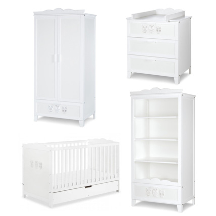Avis Chambre bébé complète Lit évolutif + tiroir + Commode à langer + Armoire et Bibliothèque MARSELL Mon Mobilier Design 1