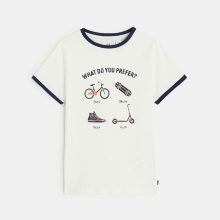 Avis T-shirt sport à message "What do you prefer" blanc garçon OKAIDI 1