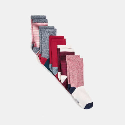 Avis Chaussettes chinées et rayées (lot de 5) rouges garçon OKAIDI 1