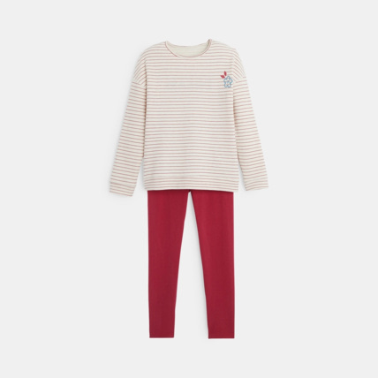 Avis Pyjama rayé en jersey 2 pièces rose fille OKAIDI 1