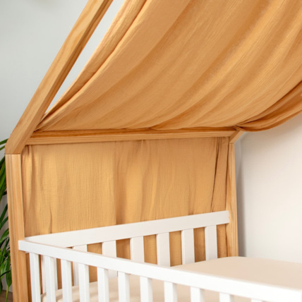 Avis Toile de lit, ciel de lit cabane en double gaze pois dorés Sevira Kids 4