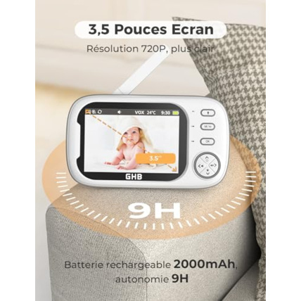 Avis Babyphone vidéo 3.5 pouces GHB 2