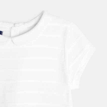 Avis T-shirt col Claudine blanc fille OKAIDI 2